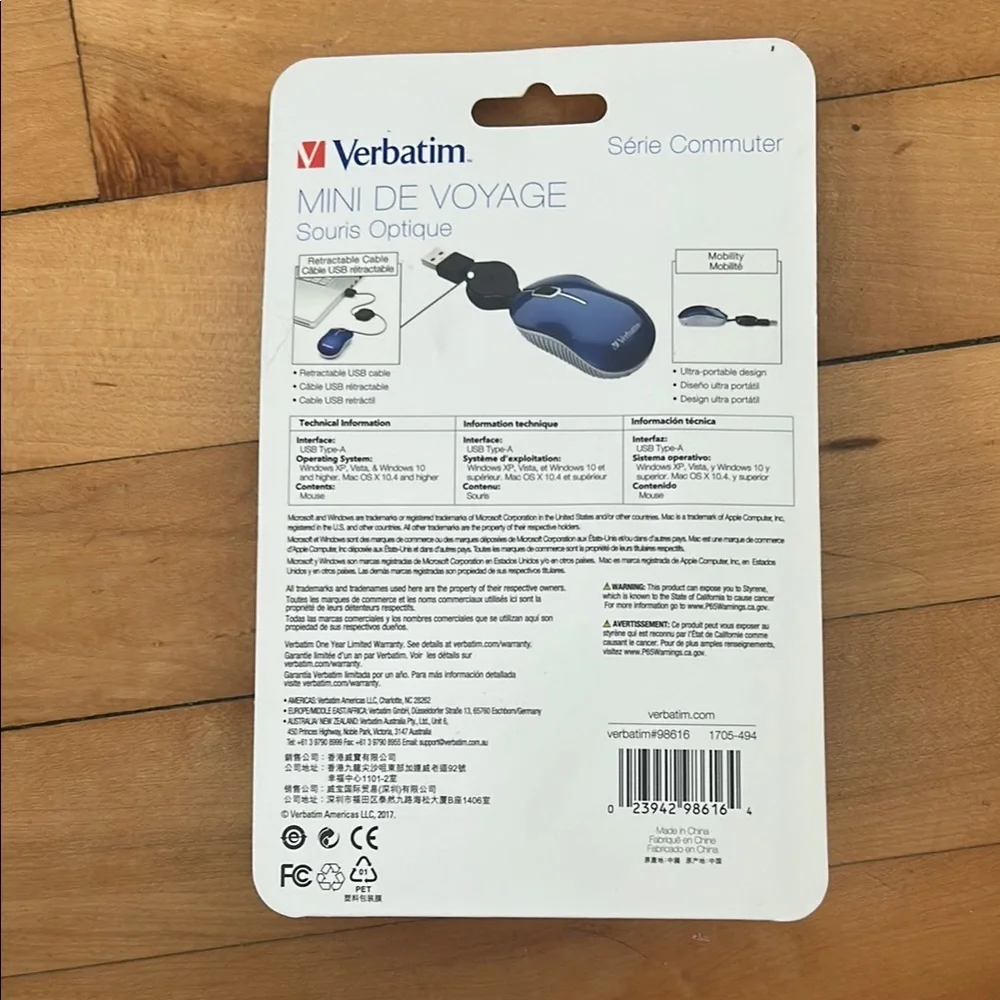 Mini Travel Optical Mouse - Blue